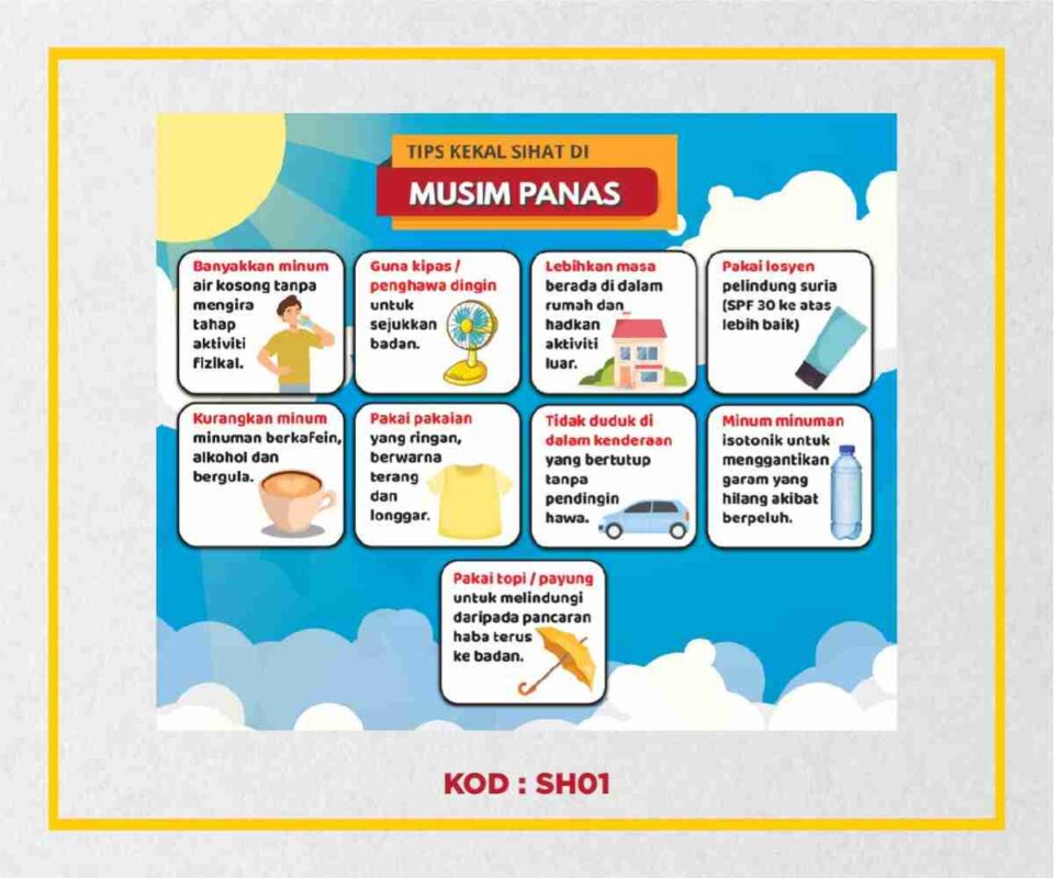 Poster Strok Haba Tips Kekal Sihat Di Musim Panas